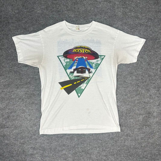 RARE Vintage 80s Single Stitch Boston Concert T Shirt Screen Stars Mens Large